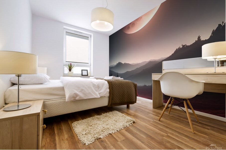 Moonlight in the darkness Mural print