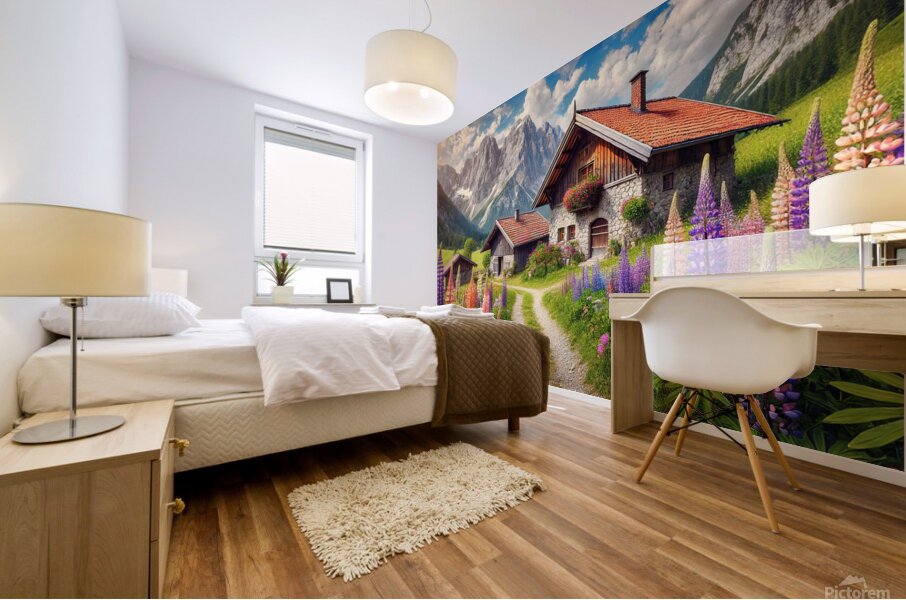 Chemin d alpage Mural print