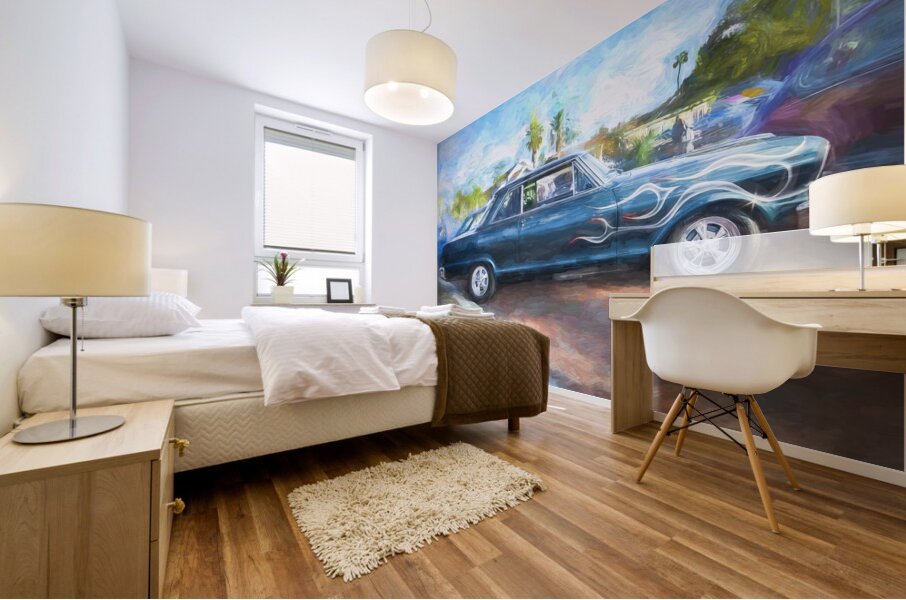 1962 Blue Chevy II Nova X100 1 Mural print