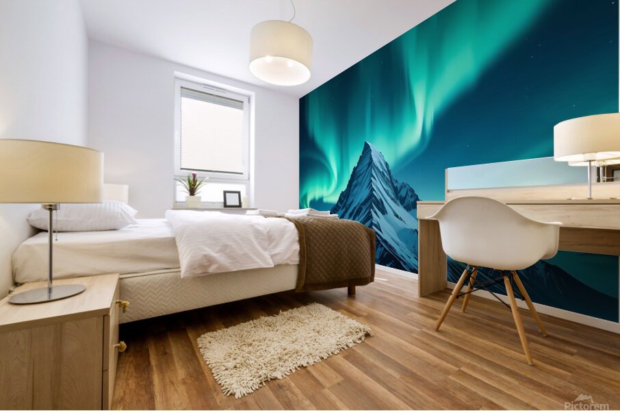 Magic of twilight on the ice peaks Mural print