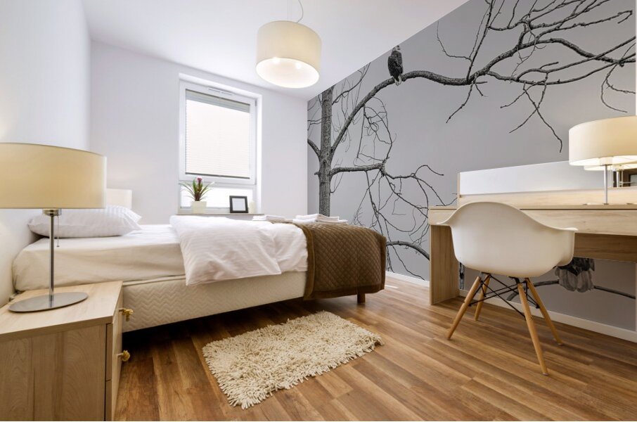 FS250209DBW TWO EAGLES HIGHKEY Mural print