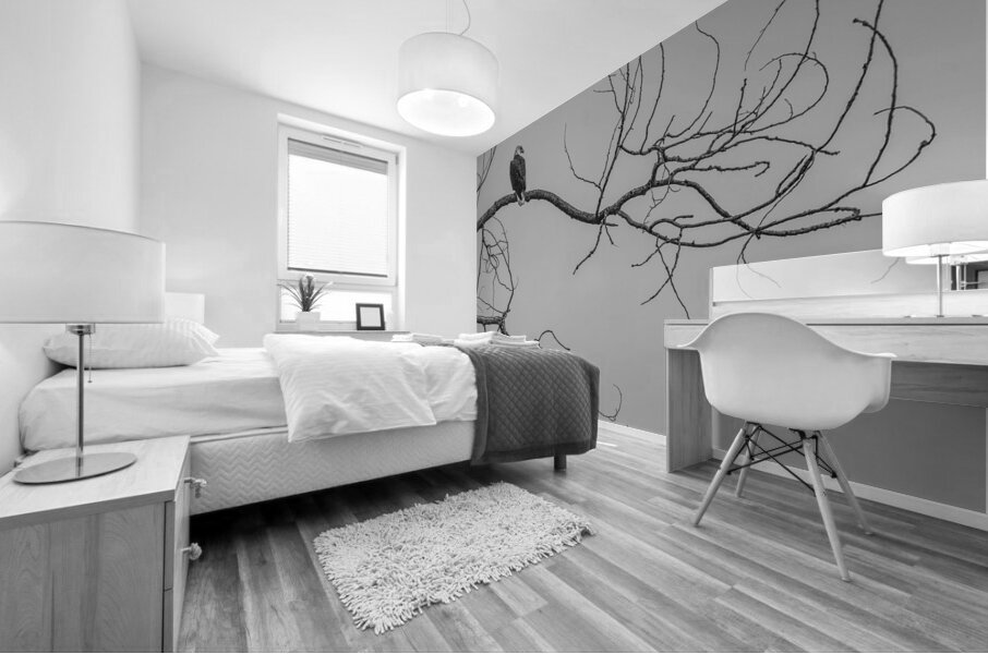 FS250209 TWO EAGLES TWOGETHER BW Mural print