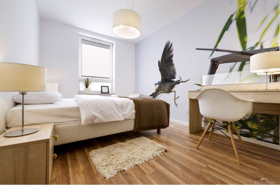 Diving Heron Mural print