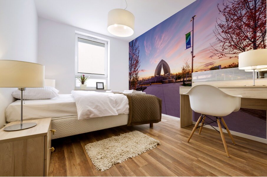 Pink Sunrise At Farnam Pier Mural print