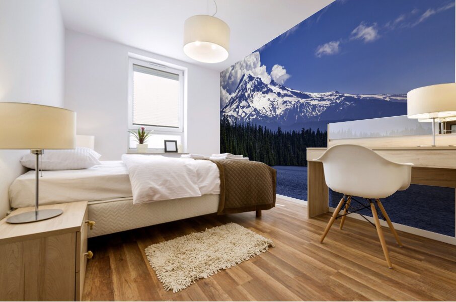 Mountain and Lake Mt. Hood Mural print