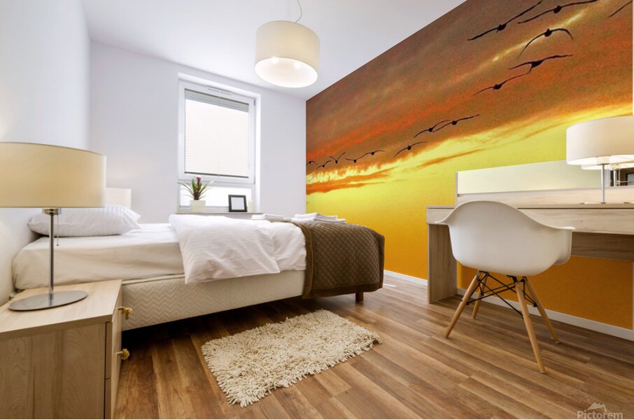 Pelican Sunset Mural print
