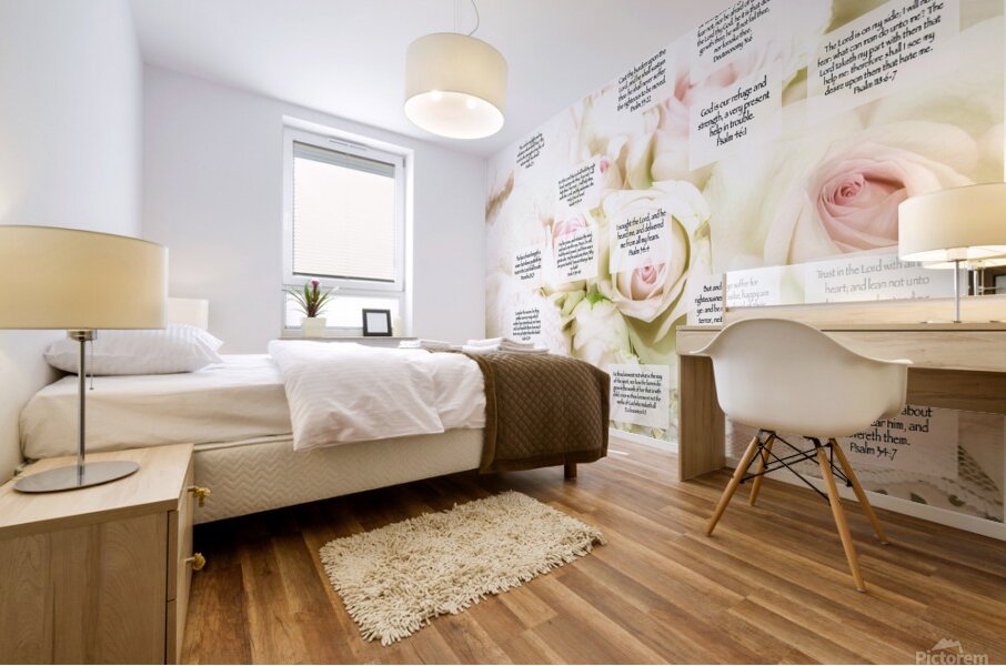 MNW9-WHITE ROSES Mural print