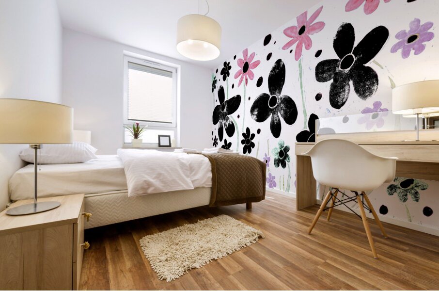 Abstract Whimsical Garden Mural print