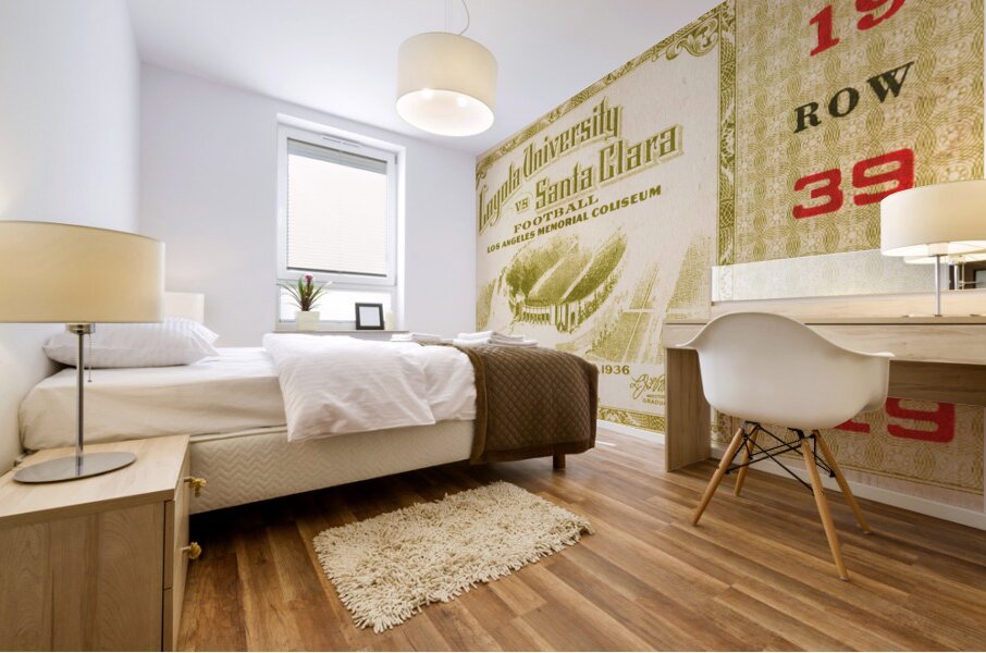 1936 loyola santa clara ticket Mural print