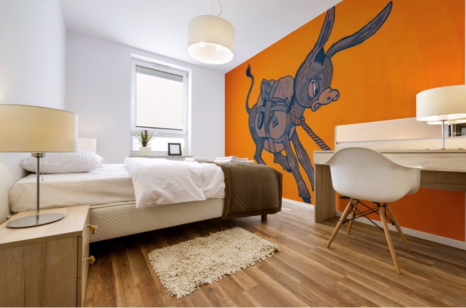 Vintage Texas Western College Burro Mascot Art Mural print