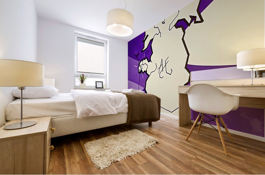 Vintage Abilene Christian College Wildcat Art by Mike Fanning Mural print