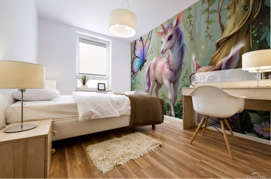 Unicorn Illustration Mural print