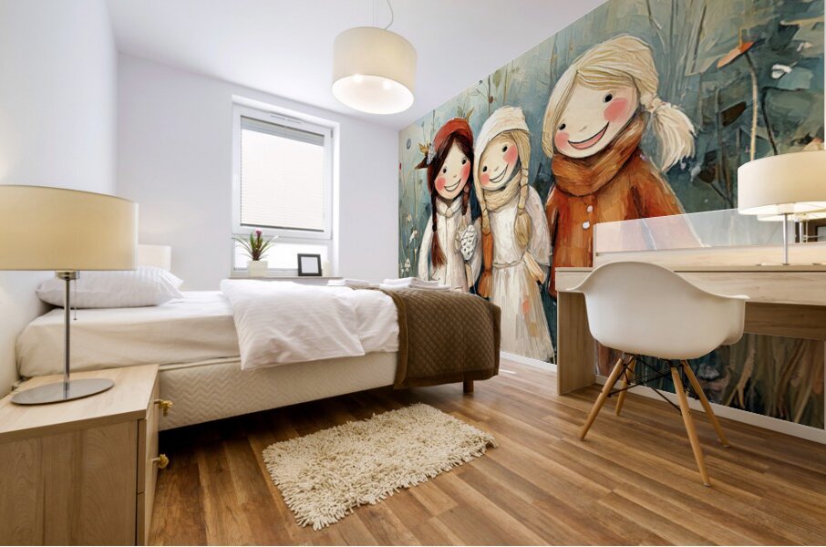 Little Friends Mural print