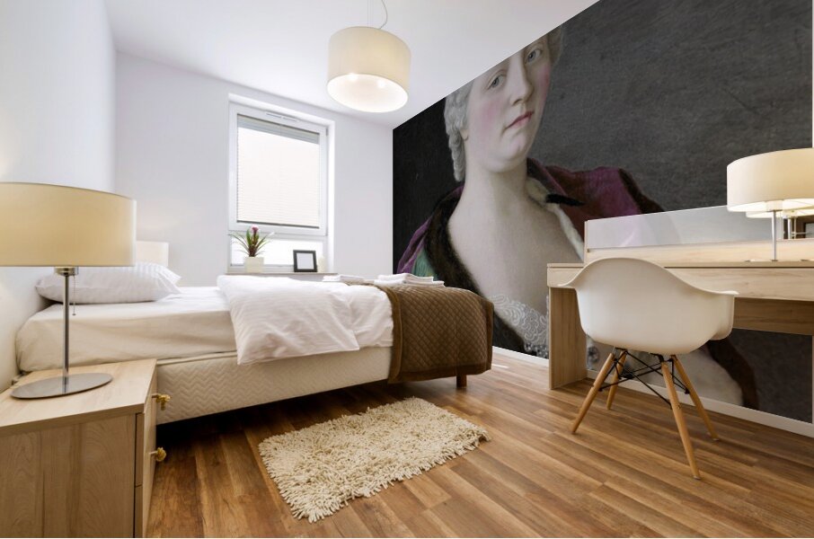 Maria Theresa. Archduchess of Austria. Queen of Hungary and Bohemia. And Holy Roman Empress [1747] by Jean–Etienne Liotard [1702–1789] Mural print