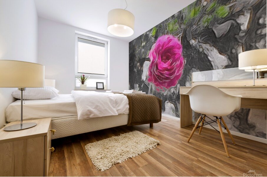 pink rose Mural print