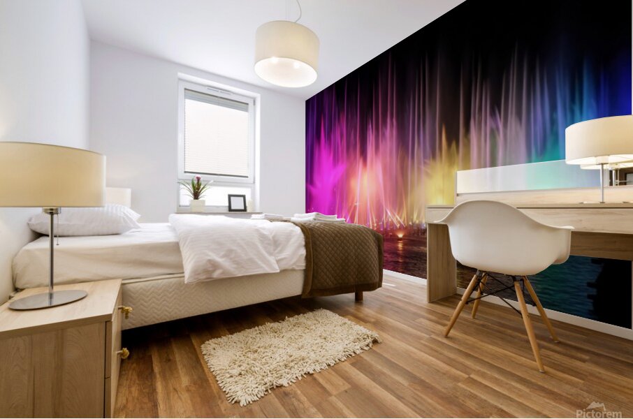 Rainbow Fountains Clashing  Mural print