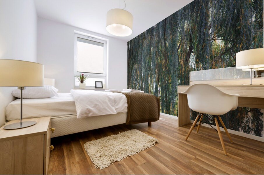 Weeping Willow Near a Stream Mural print