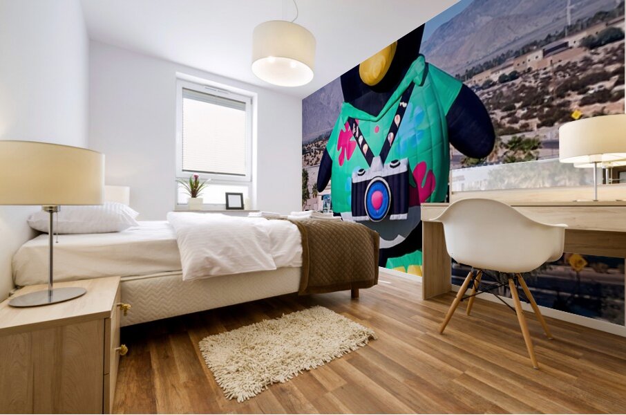 Penguin Photographer Hot Air Balloon Mural print