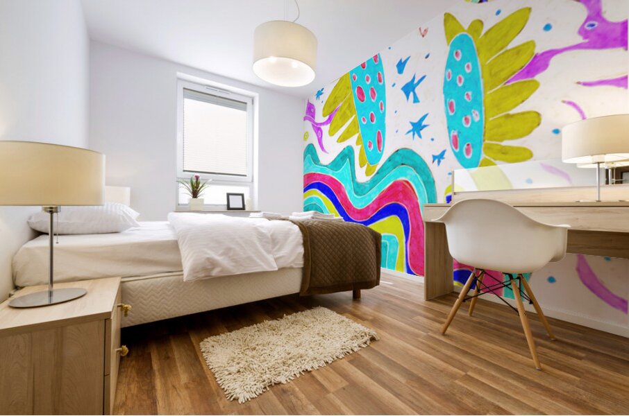 Abstract Vibrant Butterflies Mural print