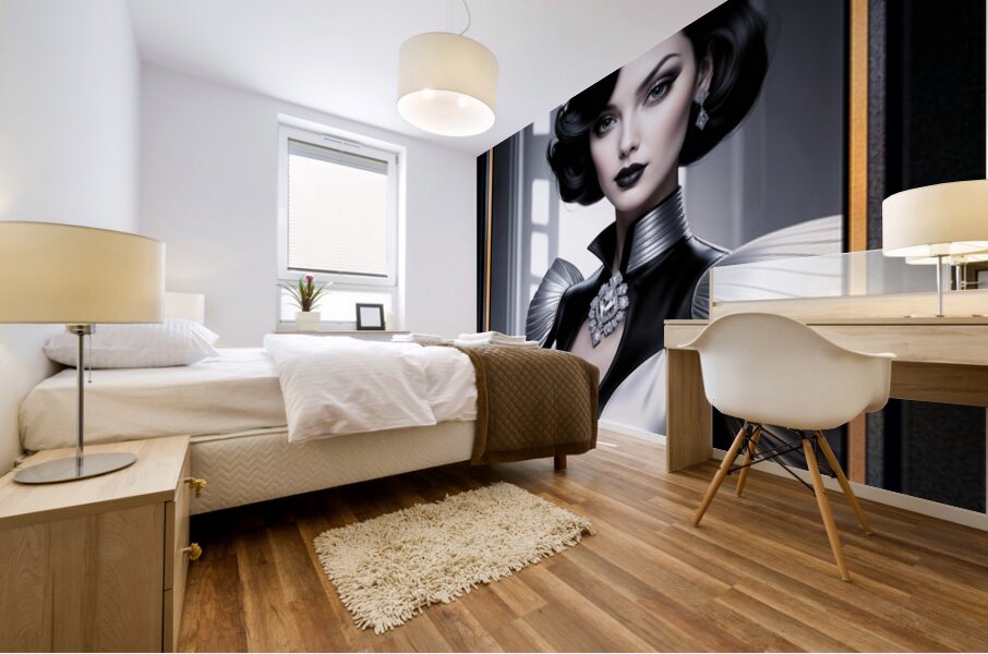 The Mysterious Classic Allure Of Sabianna Bellarosa Gorgeous AI Concept Art by Xzendor7 Mural print