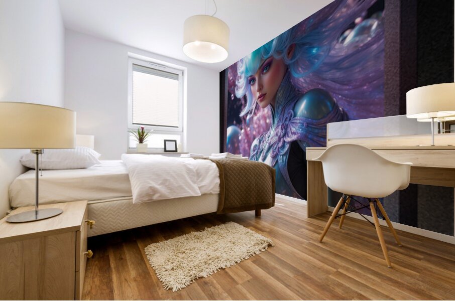 Glowing Realm Of The Bioluminescent World Of Laitheria Gorgeous AI Concept Art by Xzendor7 Mural print