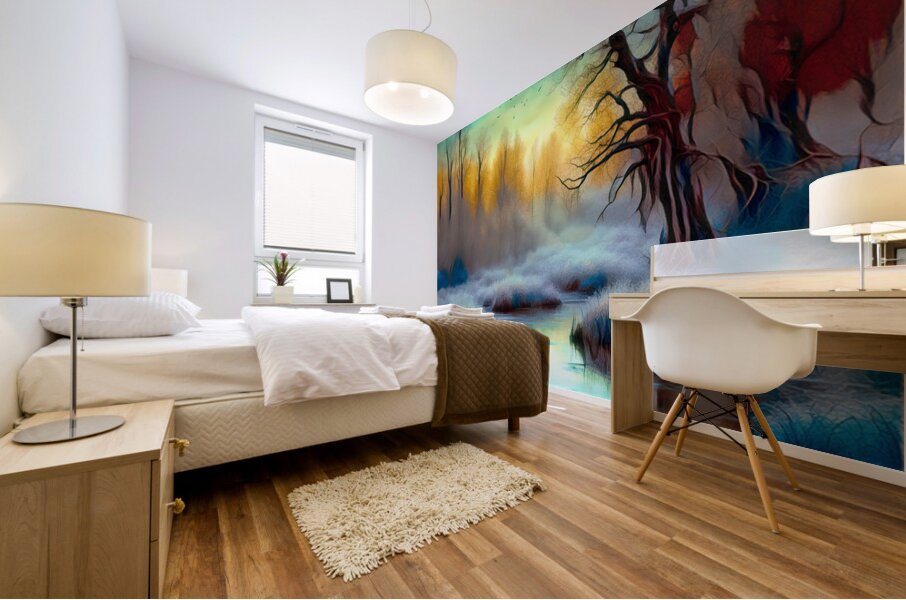 WINTER MARSH......VELVET ABSTRACT Mural print