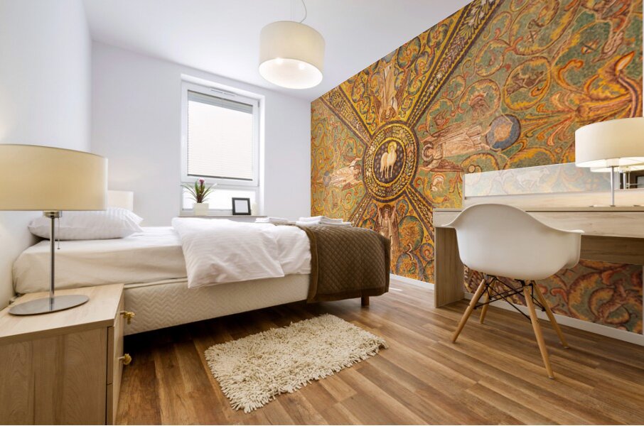 Italy San Vitale Basilica interior decor with mosaic Mural print