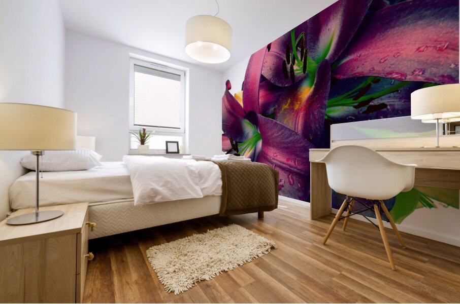Rich Summer Lily Flowers Mural print