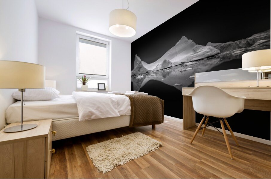 TRANQUILITY IN BLACK AND WHITE Mural print