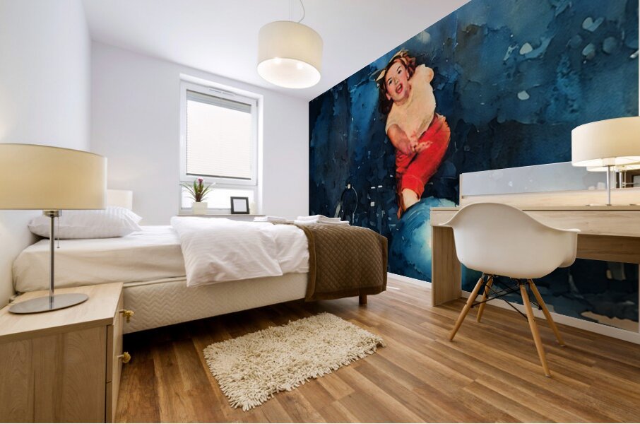 1947 Woman Bowling Art Mural print