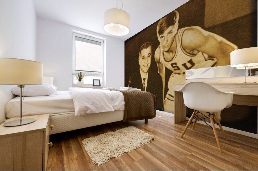 Pistol Pete and Coach Press Maravich Mural print