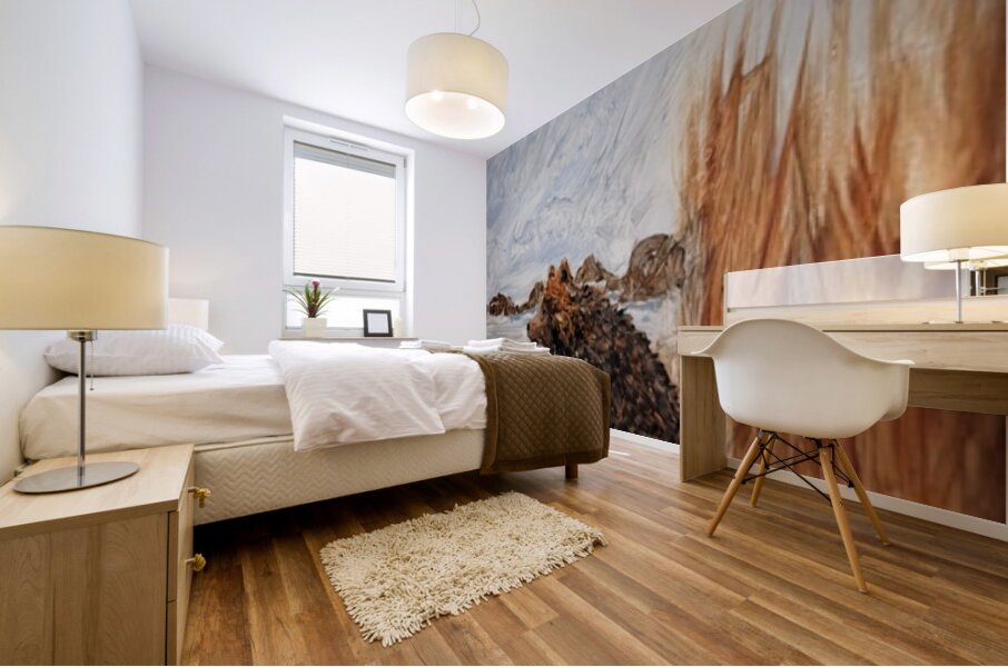 IMG 4310. Bear in a lake Mural print