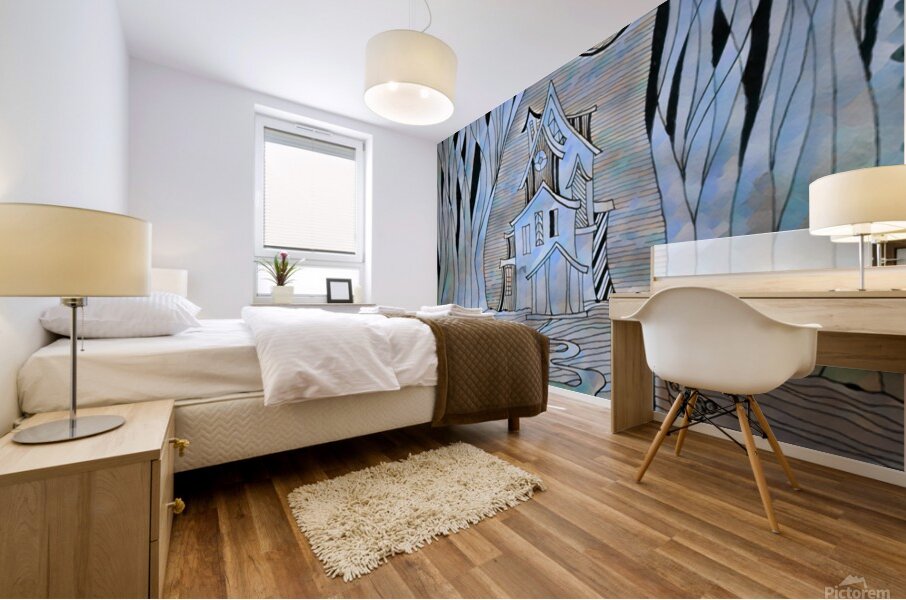 ArtXcl 325 abandoned house forest Mural print