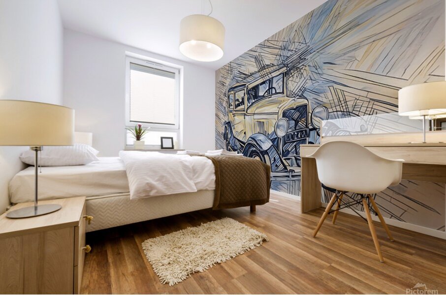 ArtXcl 344 car antique sketch Mural print