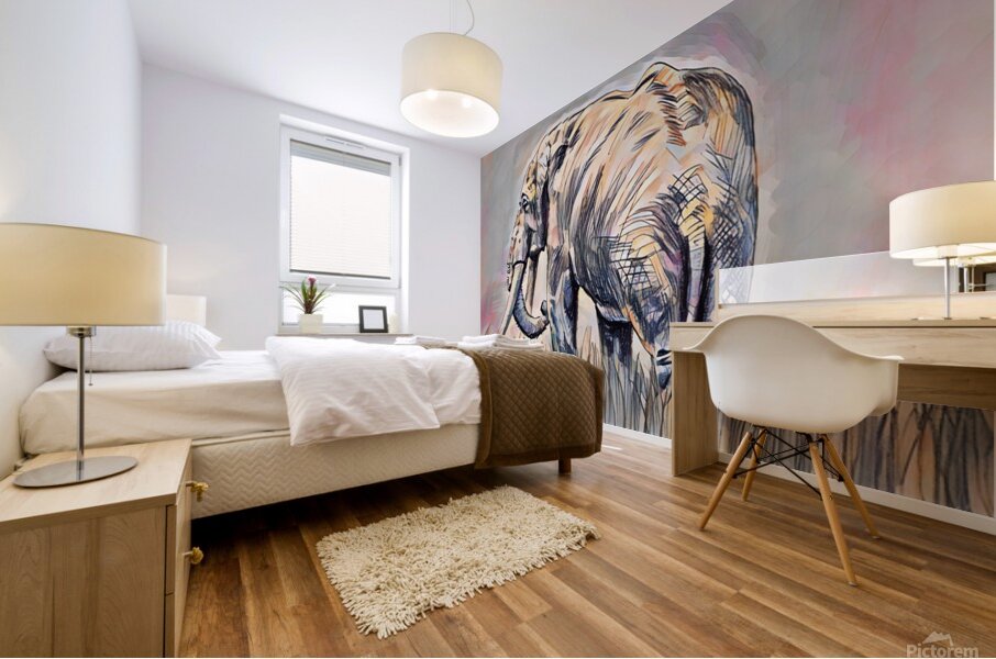 ArtXcl 339 elephant pencil sketch Mural print