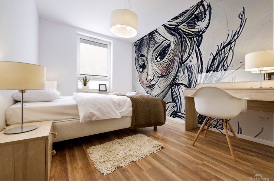 ArtXcl 340 portrait pencil sketch Mural print