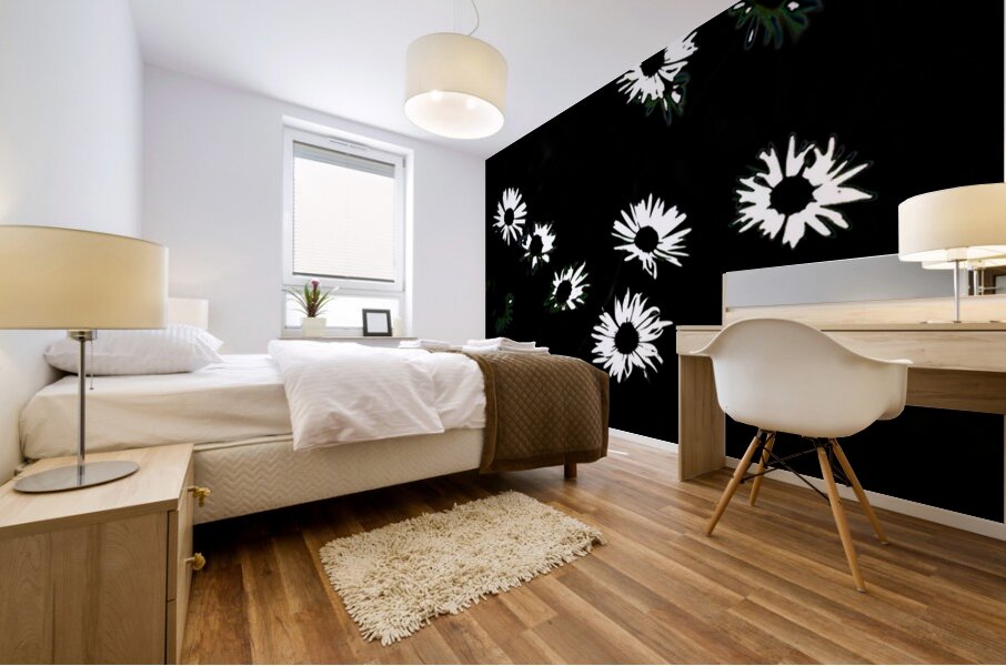  Monochrome Night Blooms                                                                                                                     Mural print