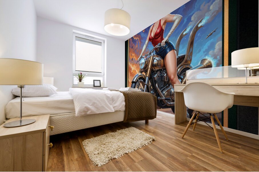 The Cosmic Pin-Up Chalyn Slavina On Her Stellarion Cycle Striking AI Concept Art by Xzendor7 Mural print