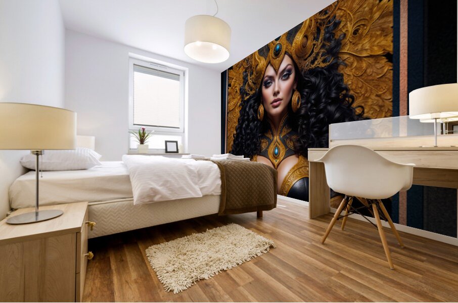 Opulent Fantasy Portrait Of Aeridor Royalty Lyralia Nyssa Mesmerizing AI Concept Art by Xzendor7 Mural print