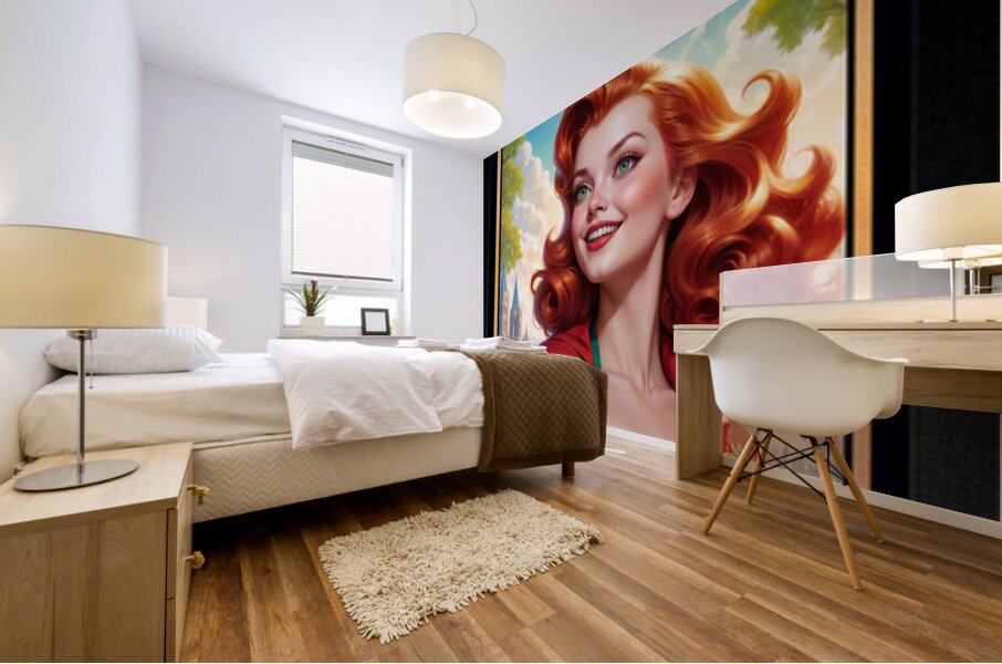 Verdant Splendor Graceful Fantasy Portrait Of Lady Aeraviel Radiant AI Concept Art by Xzendor7 Mural print