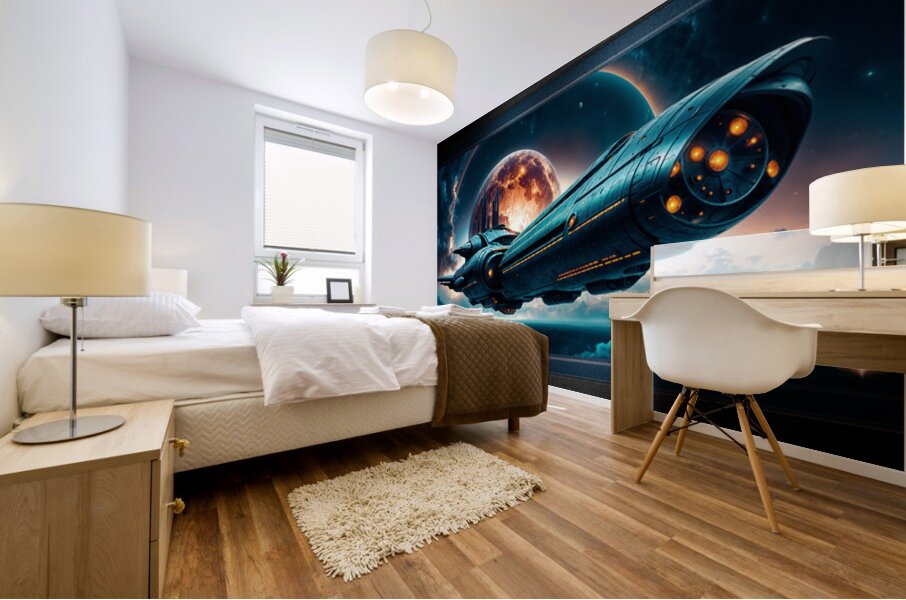 Thalassa Ardentia Emergence From Orlence Dimensional Gate Astonishing AI Concept Art by Xzendor7 Mural print