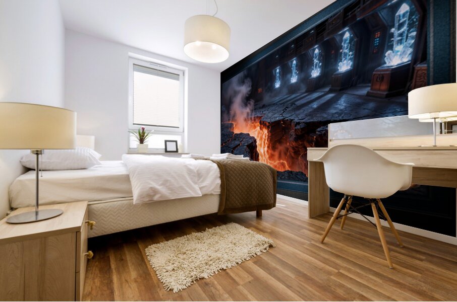 The Volkaroth Volcanic Subterranean Crystalline Sanctum Captivating AI Concept Art by Xzendor7 Mural print