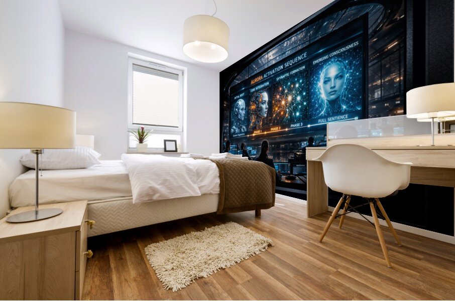 The Aurora Project: Witnessing The Birth Of Etai Talis Awe-InspiringAI Concept Art by Xzendor7 Mural print