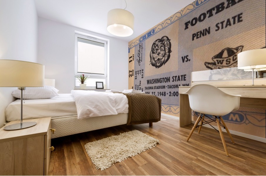 1948 Penn State vs. Washington State Football Ticket Art  Mural print