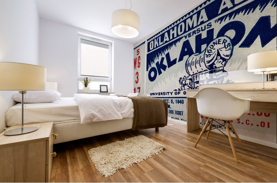 1940 Oklahoma A&M vs. Oklahoma Sooners Ticket Art Mural print