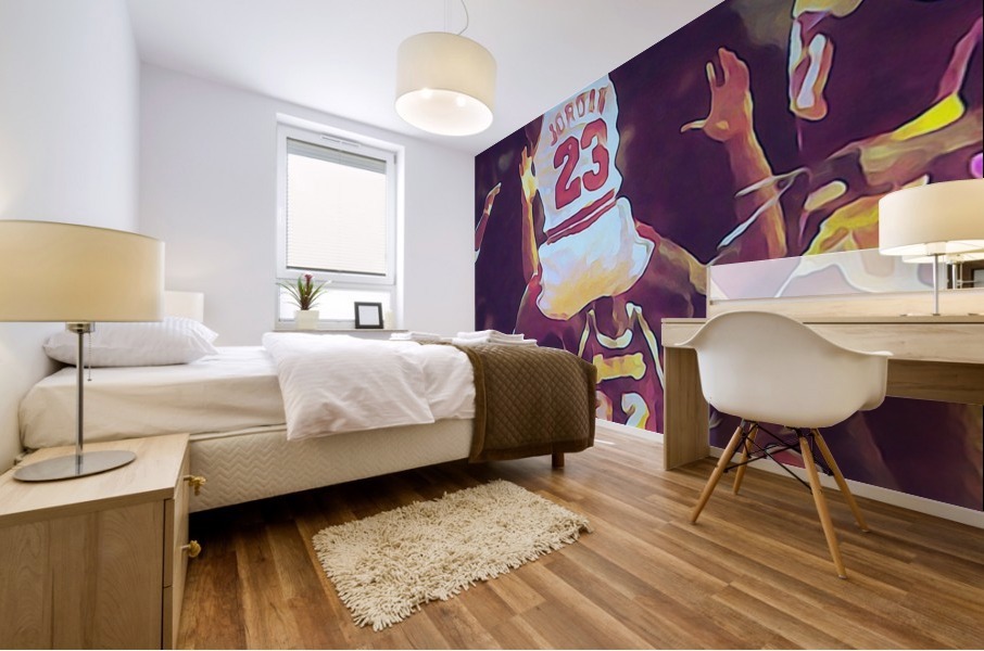 Michael Jordan Shoots Over the Lakers Mural print