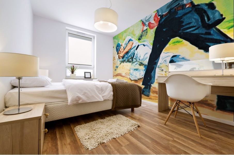 safe at home baseball art Mural print