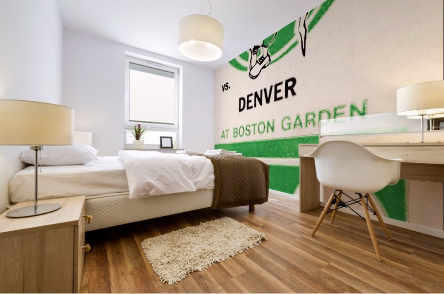 1982 boston celtics ticket stub art Mural print