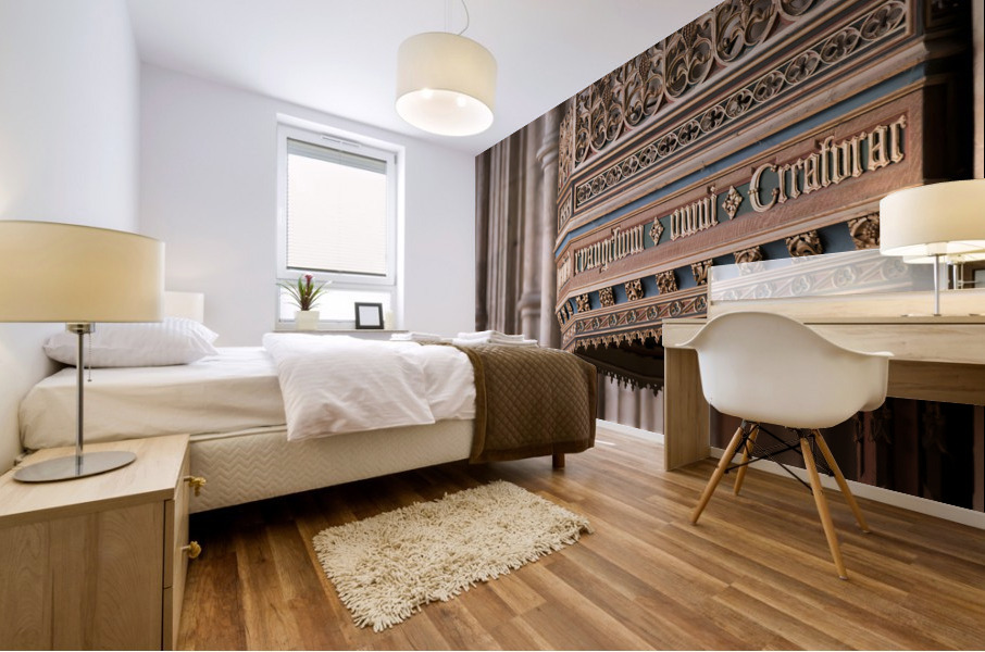 Architectural details in cathedral Mural print