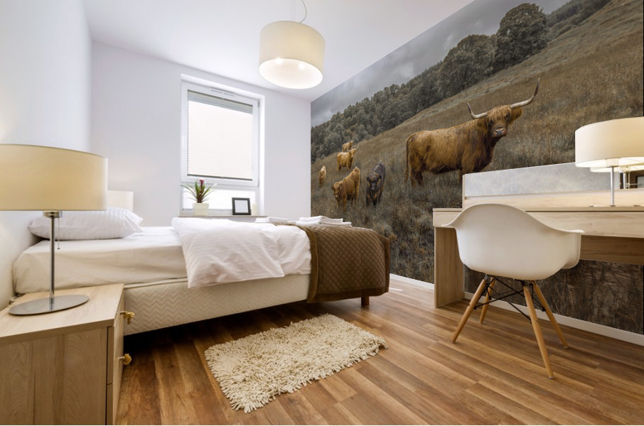 Highland Cows Mural print